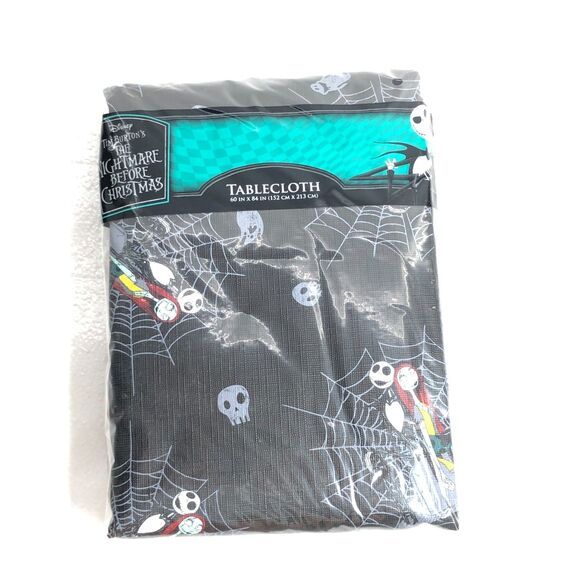 Disney Spooky Nightmare Before Christmas Tablecloth Jack Skellington Rectangle - Picture 1 of 4